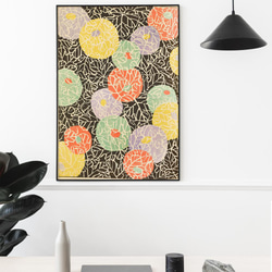 【NO.42】手毬のようなカラフルな日本画アートポスター☆和室インテリア和モダン大正ロマン★ハガキ2L判A4A3A2A1 8枚目の画像