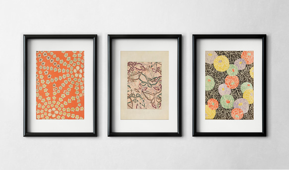 【NO.42】手毬のようなカラフルな日本画アートポスター☆和室インテリア和モダン大正ロマン★ハガキ2L判A4A3A2A1 6枚目の画像