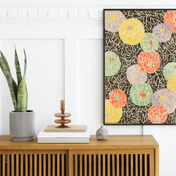 【NO.42】手毬のようなカラフルな日本画アートポスター☆和室インテリア和モダン大正ロマン★ハガキ2L判A4A3A2A1 4枚目の画像