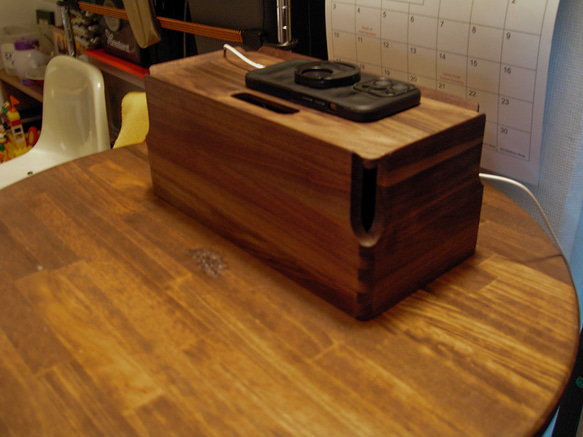受注生産 職人手作り ケーブルボックス コードケース テレワーク ギフト 無垢材 一人暮らし 家具 木製 LR2018 8枚目の画像