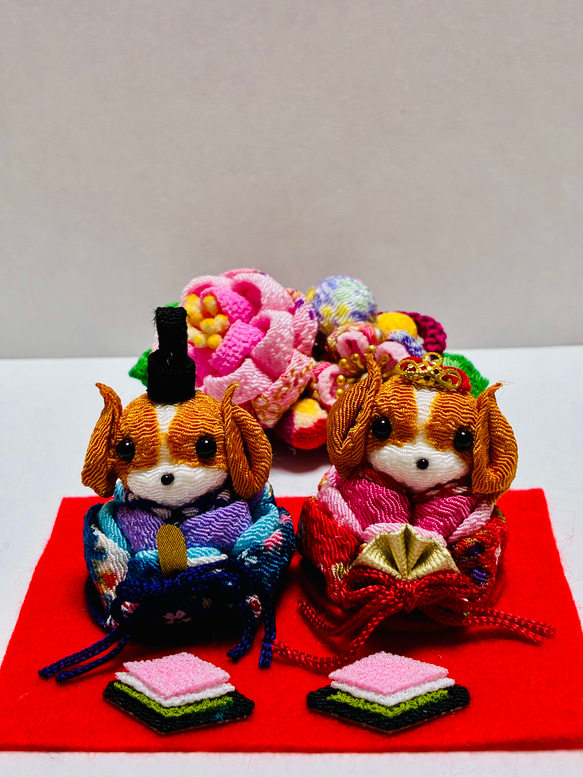 つまみ細工　柴犬　雛人形　写真立て 訳あり つまみ細工 ひな祭り 雛人形 写真立ての通販 by さち(購入前に