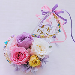 プリザーブドフラワー星空の輝きブルーローズ花束（花束ラッピング