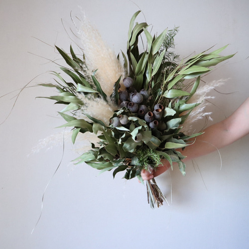 人気】ユーカリたっぷりのさわやかグリーンブーケ 開店祝い 新築祝い