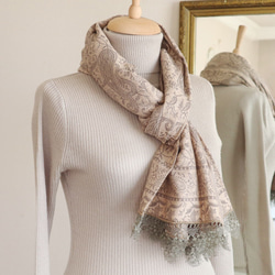 OYA Needlelace shawl [Ates] Ash gray & Gold 第4張的照片