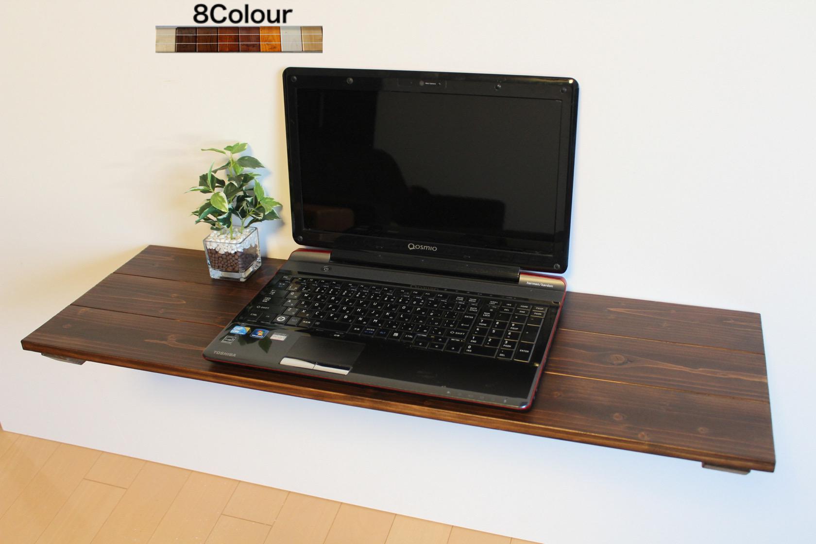 選べる8色　壁付け折りたたみ　無垢材カフェテーブル　横幅90cm×奥行30cm テーブル/カウンター/アイアン