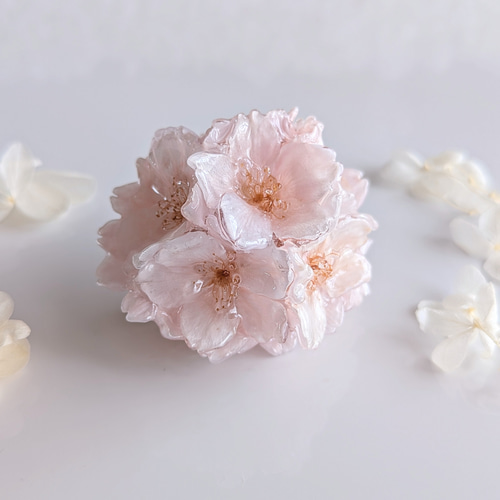 受注制作（約1ヶ月）】Everpink Sakura.本物のお花 満開桜のブローチ