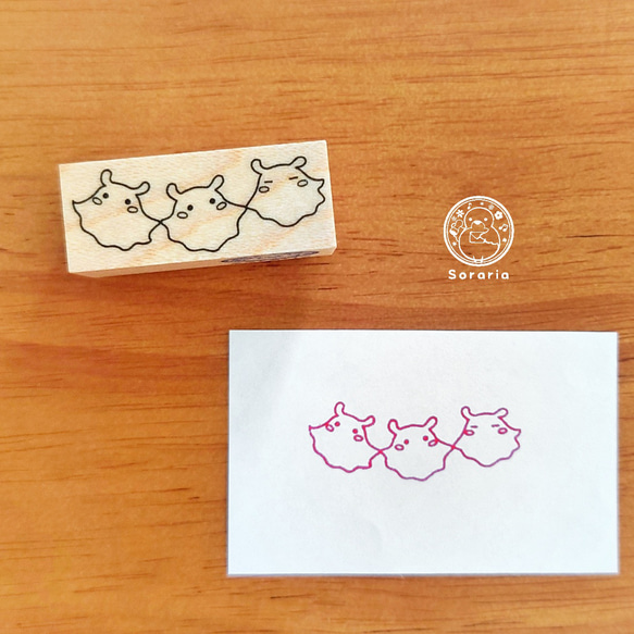 手つなぎメンダコ＊ラバースタンプ 【SALE，品質保証】