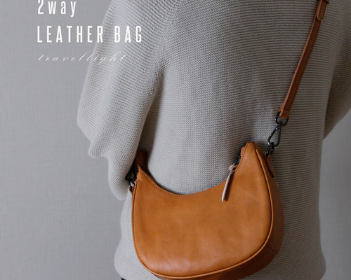 月型バッグ牛革肩掛け斜め掛けショルダーバッグミニバッグ 2wayバッグ