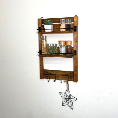 ちゃめさま専用　スパイスラック　ハンドメイド雑貨 スパイラック☆バンドメイド☆木製調味料ラック☆DIY - メルカリ