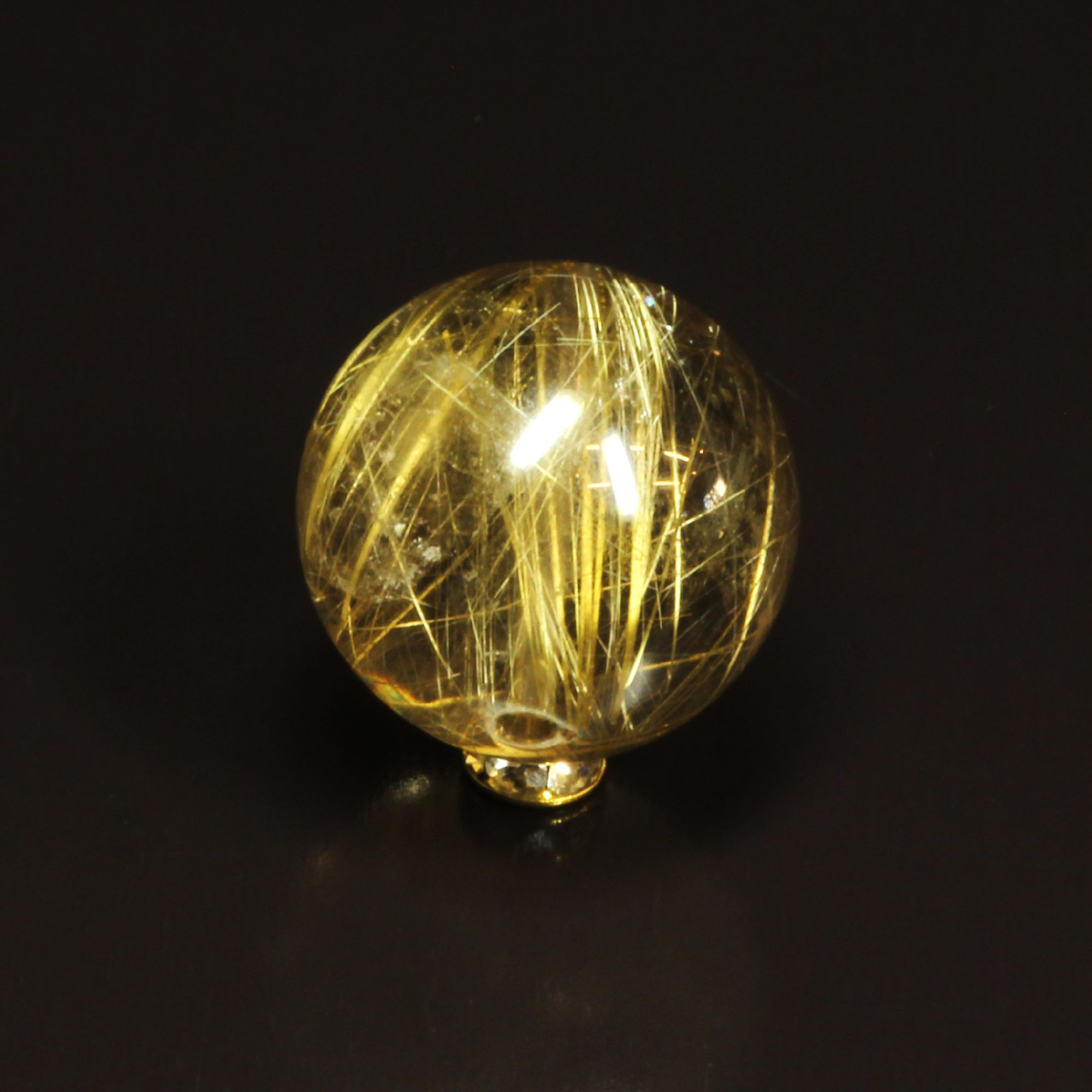 お買い得 現品一点物 1粒売り ゴールドルチル 天然石 金針水晶 １７ミリ ＳＧＴ１２ ハンドメイド クォーツ 金銭石