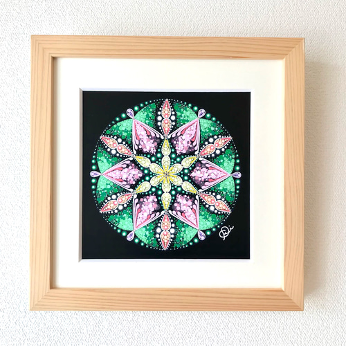 手描き曼荼羅アート原画＂春の訪れ＂ラインストーン付 その他