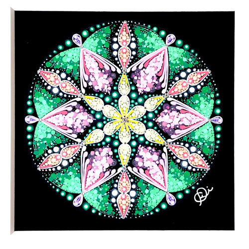 手描き曼荼羅アート原画＂春の訪れ＂ラインストーン付 その他