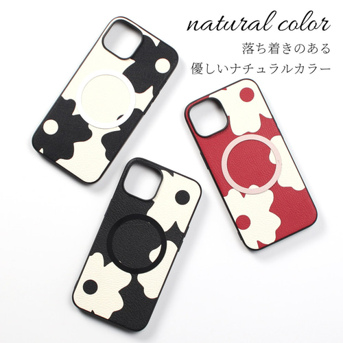 iphone ケース レザー マグセーフ対応 本革 大人かわいい 花柄 iphoneケース レザー 花柄 16 15 14 13 mini 本革 マグセーフ