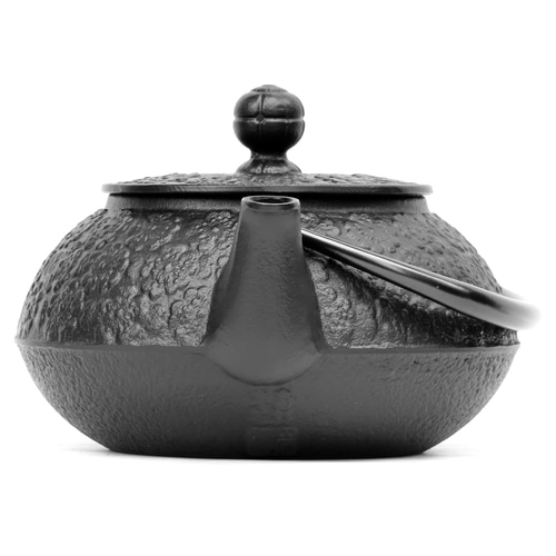 南部鉄器 鉄瓶兼用急須 5型桜0.65L 茶漉し付 黒焼付仕上 日本製