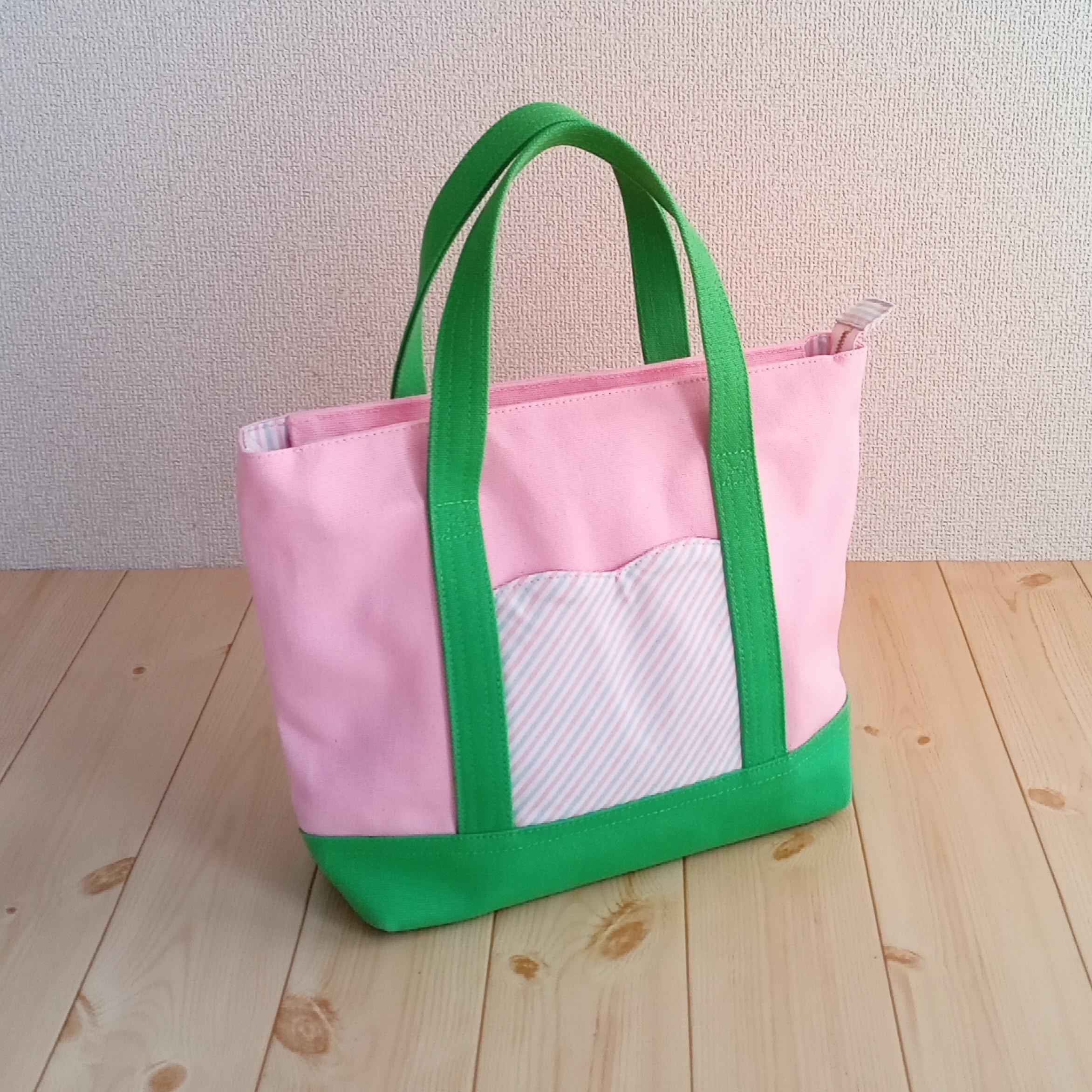 メッシュトートバッグ LUDLOW Bonjour 人気　春夏　可愛い ピンク