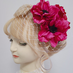 SALE【 アネモネ の髪飾り 】 ヘッドドレス 髪飾り カラードレス 結婚式 成人式 袴 2枚目の画像