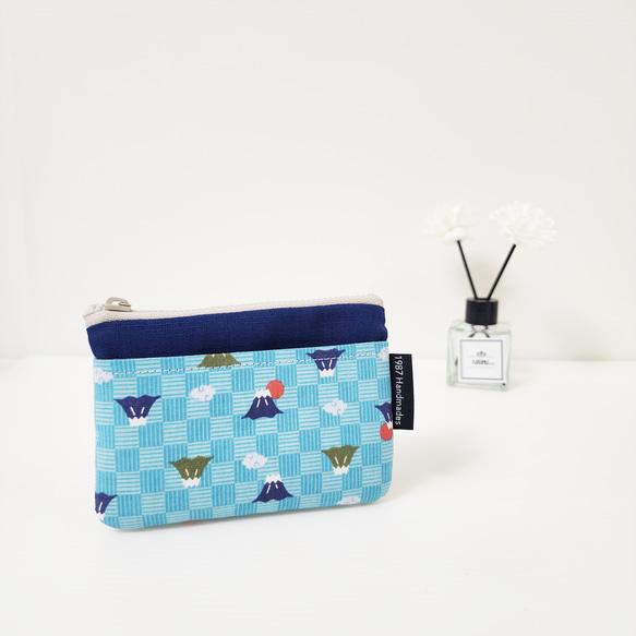 【小富士山-(深藍)】 HOT!!! 日系感 零錢包 拉鏈袋 交換禮物 第1張的照片