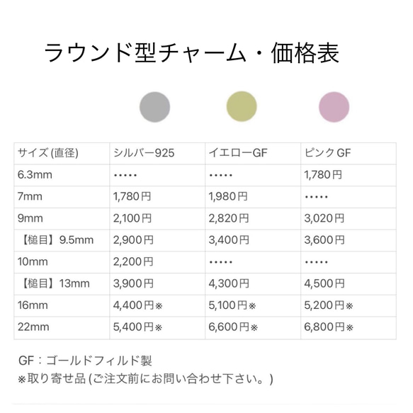 槌目加工・9.5mm・オリジナル刻印チャーム　＜ネーム・オーダー・名前・漢字・ひらがな＞K14GF・シルバー　 10枚目の画像