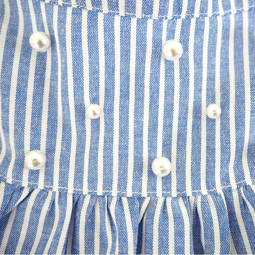 ♡小型犬服♡ハンドメイド♡紫陽花コサージュワンピース♡ブルー 犬猫うさちゃん服 紫陽花のレースワンピース ペット服