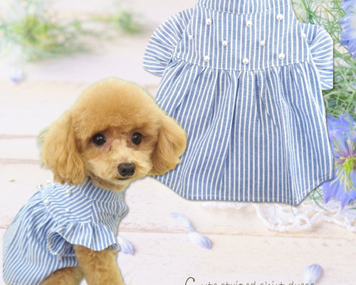 ハンドメイド犬服・春にぴったり・小花柄　❣️ギャザーたっぷティアードワンピース e417a64b7b8ecfbaa209e69ddaf9b1