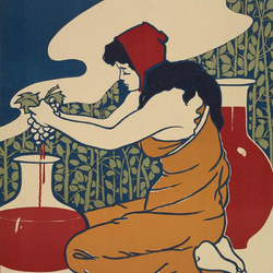 【NO.56】ワイン造りをする女性インテリアアートポスター☆葡萄ヴィンテージアンティーク★ハガキA5B5B4A4A3A2 2枚目の画像