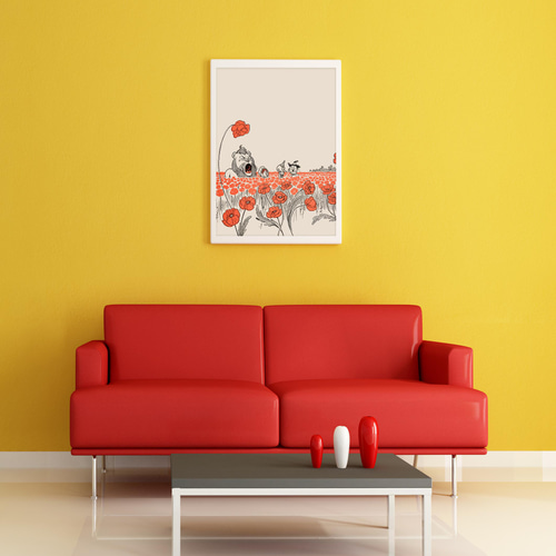 希少 アート作品 デザイン インテリア 当時物 NO.62】オズの魔法使いインテリアアートポスター☆ヴィンテージ花畑