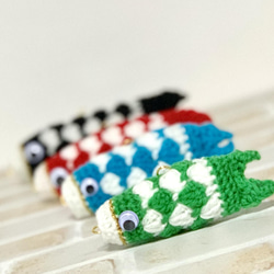 <合計販売数29点>子供の日　端午の節句飾り　鯉のぼり 編みぐるみガーランド(5個セット) 7枚目の画像