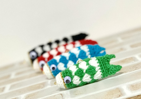 <合計販売数29点>子供の日　端午の節句飾り　鯉のぼり 編みぐるみガーランド(5個セット) 7枚目の画像