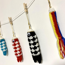 <合計販売数29点>子供の日　端午の節句飾り　鯉のぼり 編みぐるみガーランド(5個セット) 3枚目の画像