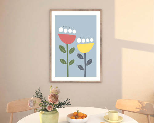 北欧 インテリア　キャンバス　アート　花　ホテル モダン　抽象　ブルー eba7ae43de749be517fd93d1b34e7c