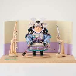 正絹銀小札紫糸縅　おぼこ大将飾り　五月人形 2枚目の画像