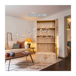 オーダーメイド 職人手作り 本棚 扉付き シェルフ 収納棚 レンジ