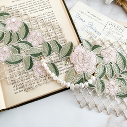 ローズの涙：くすみカラーのレースとパールの付け襟チョーカー　　SV356 11枚目の画像