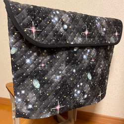 防災頭巾カバー　正方形　【ゴム交換可能】流れ星ブルー 防災頭巾カバー 座布団 ゴム替え可 正方形 青星 防災頭巾カバー