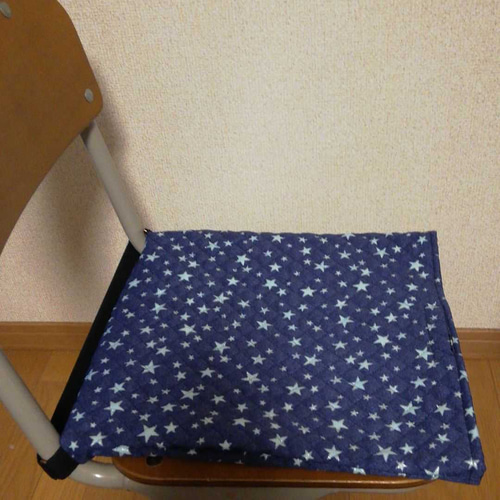 北欧柄 マスタード ゴム紐の位置が選べる防災頭巾カバー 座布団