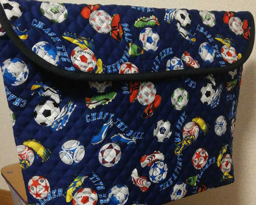 防災頭巾カバー 椅子の 背もたれ 用 青サッカースパイク 防災