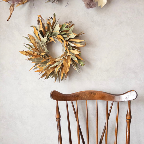 グレビレアゴールドのドライフラワーリース リース howdy flower 通販  