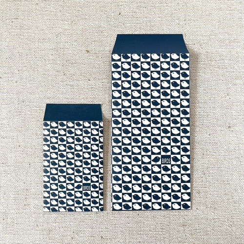 大きいサイズのポチ袋】とり市松模様【3枚入り・シール付き】 ぽち袋