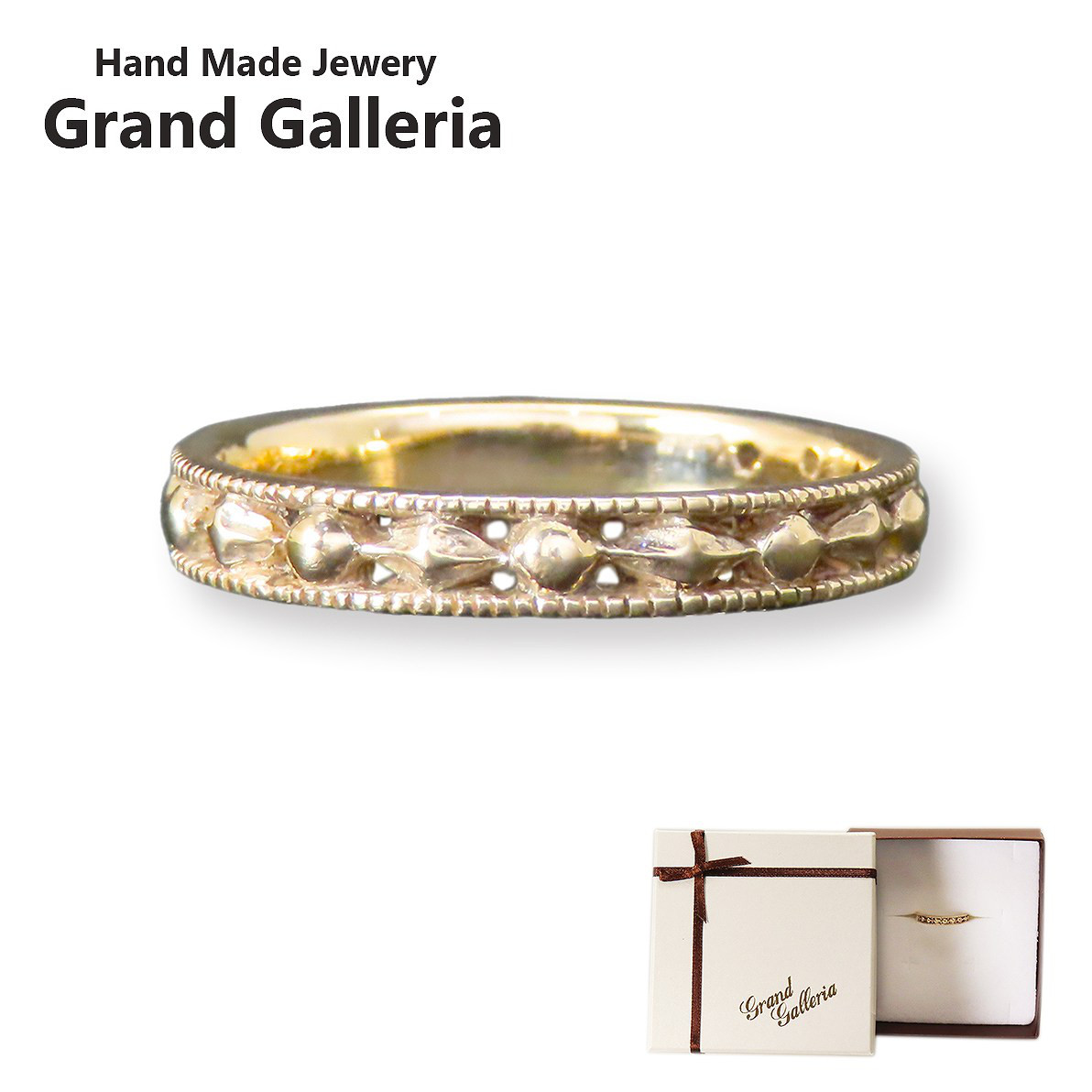 ミル打ちリング 指輪 K10YG 【刻印無料】ミル ミル打ち ミルグレン ミルグレイン リング K10 イエローゴールド