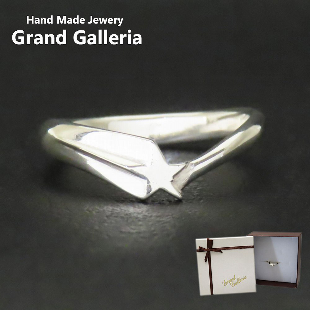 スターリング 指輪 シルバー925 【刻印無料】スター 星 流れ星 シンプル リング シルバーアクセサリー レディース 6,336円