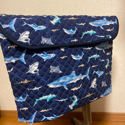 防災頭巾カバー　正方形　【ゴム交換可能】流れ星ブルー 防災頭巾カバー 座布団 ゴム替え可 正方形 青星 防災頭巾カバー