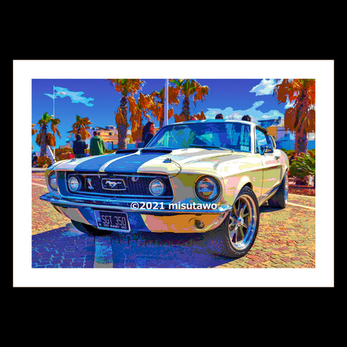 アートポスター】フォード・マスタング シェルビーGT350（作品No.139