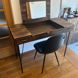 creema限定 男前&アンティークなドレッサー 鏡台 デスク デザイン変更