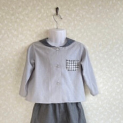 【10%OFF】子供服 セーラーカラー キッズ ブラウス シャツ 80 90 100サイズ 1枚目の画像