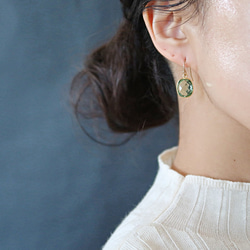 14KGF/ GREEN AMETHYST EARRINGS 6枚目の画像