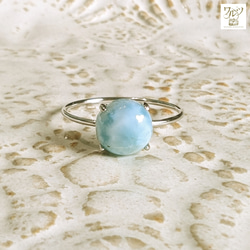 ラリマー　シルバーリング　12号 Larimar ring12 手彫りラリマーリング 茅ヶ崎ジュエリー
