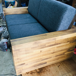 天然無垢パイン集成材2人掛けソファー座面620x2＝w1240オスモ限定商品