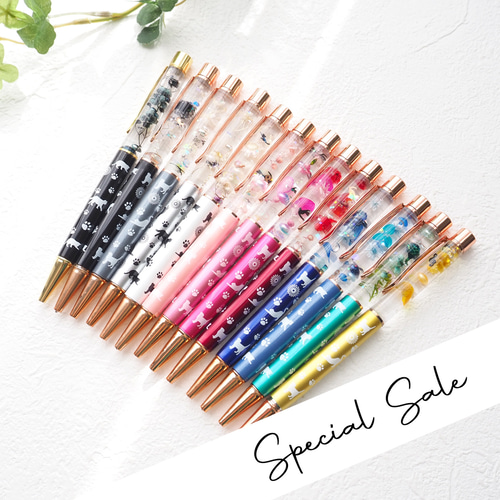 Special Sale】ハーバリウムボールペン（猫柄／ボールペン／ネコ好き