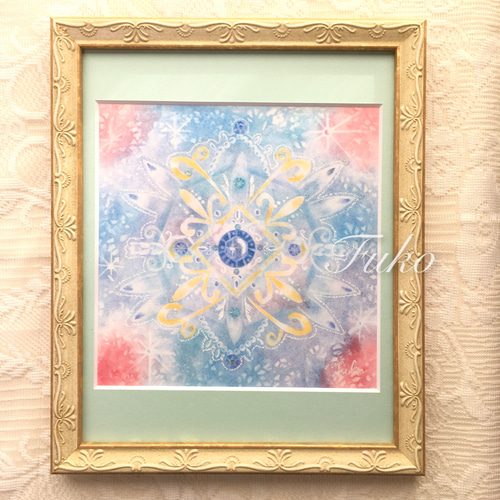 アンティーク　手描き肖像画　水彩画　ロココ ロココ娘」水彩画