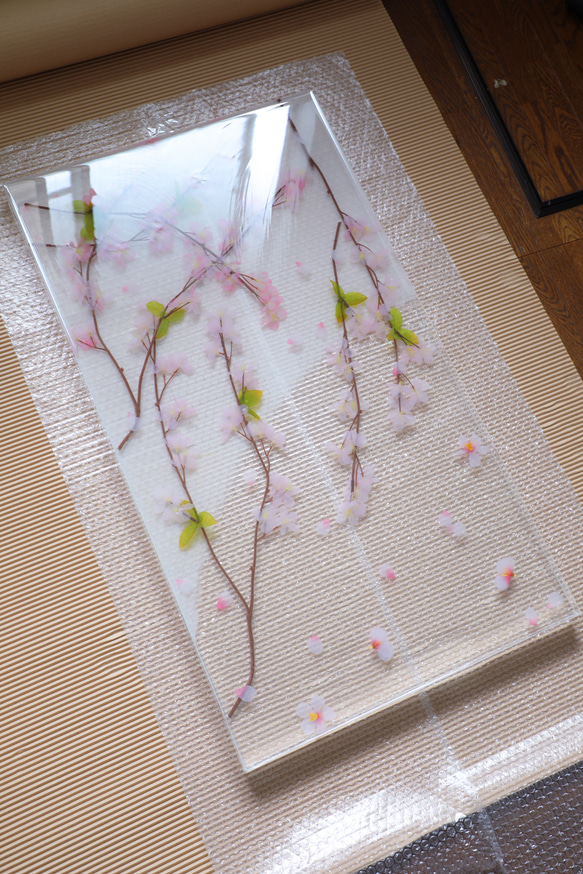 桜のレジンテーブルVol.1「桜吹雪」（ローテーブル） 12枚目の画像